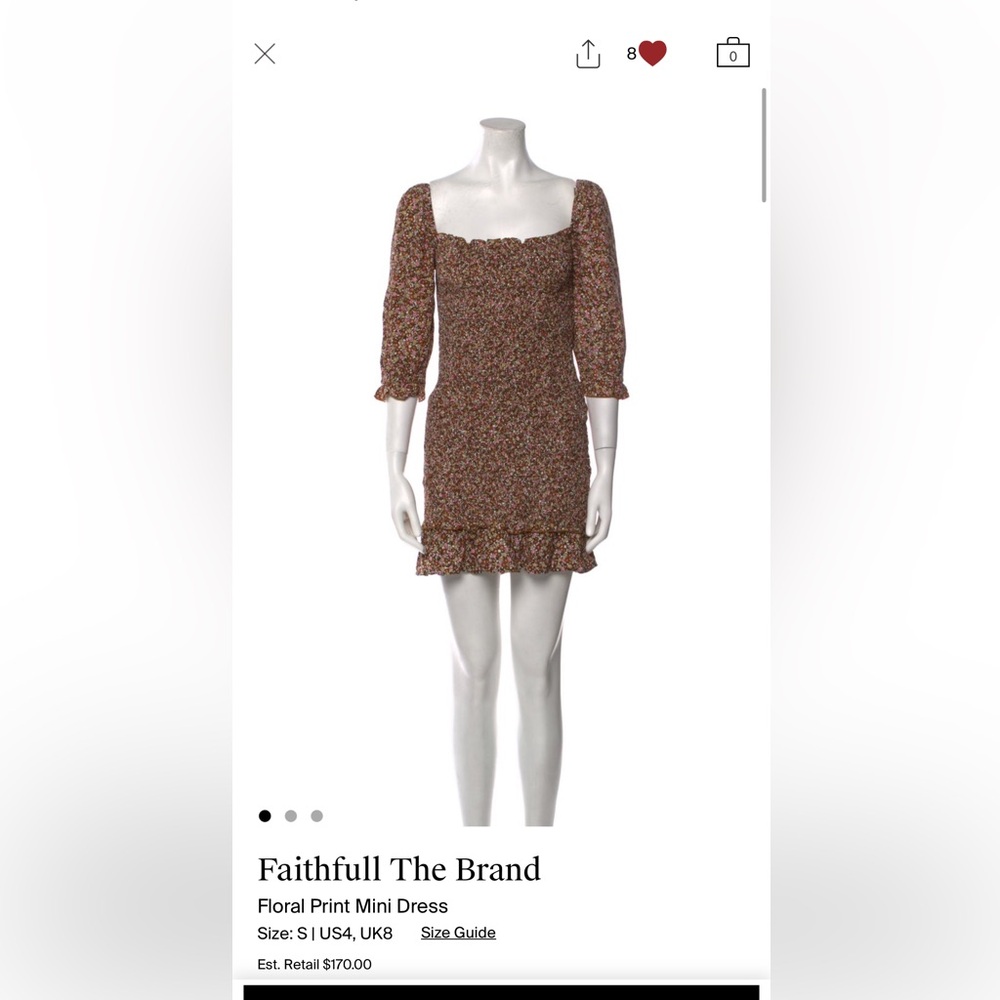 Faithfull the Brand Floral Rouched Bodice Mini Dress